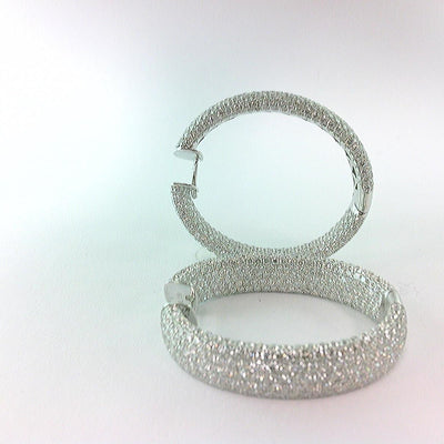 18K White Gold Diamond Earrings - Tapper's Jewelry 