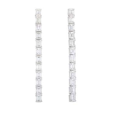 18K White Gold Diamond Earrings - Tapper's Jewelry 