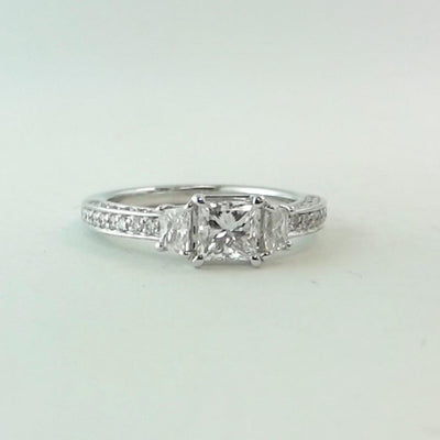 18K White Gold Diamond Engagement Ring - Tapper's Jewelry 