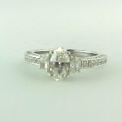 18K White Gold Diamond Engagement Ring - Tapper's Jewelry 