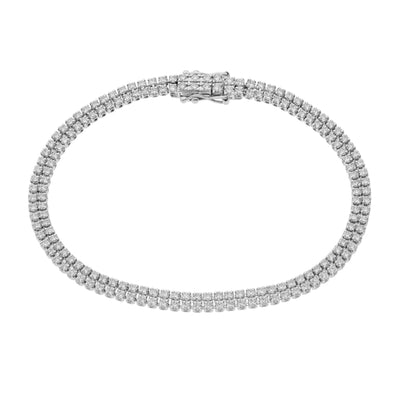 18K WHITE GOLD DIAMOND ETERNITY BRACELET - Tapper's Jewelry 