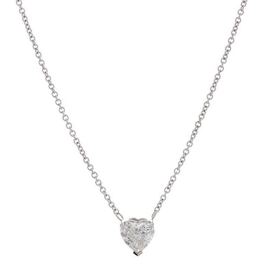 18K White Gold Diamond Heart Necklace