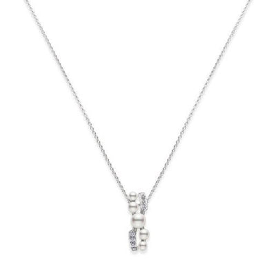 18K WHITE GOLD DIAMOND PEARL PENDANT NECKLACE - Tapper's Jewelry 