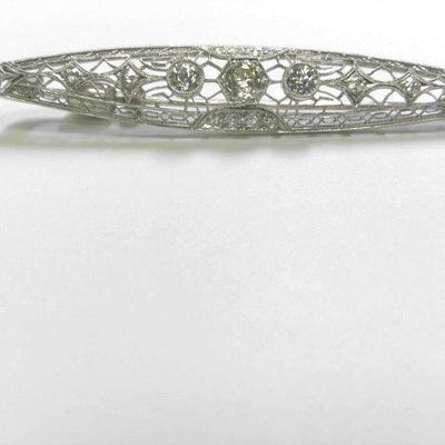 18K White Gold Diamond Pin - Tapper's Jewelry 