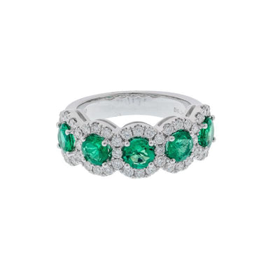 18K White Gold Emerald and Diamond  Ring - Tapper's Jewelry 