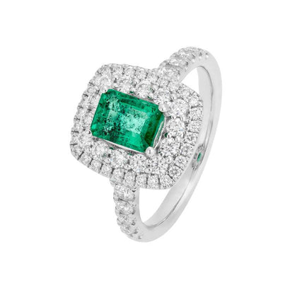 18K White Gold Emerald and Diamond  Ring - Tapper's Jewelry 