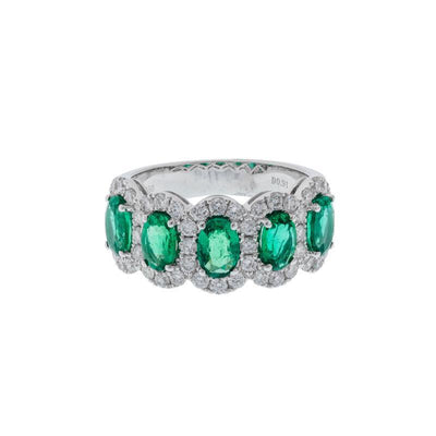 18K White Gold Emerald and Diamond  Ring - Tapper's Jewelry 