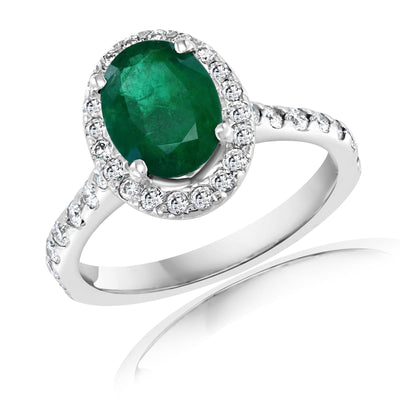 18K White Gold Emerald and Diamond  Ring - Tapper's Jewelry 