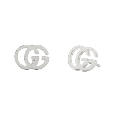 18K WHITE GOLD GUCCI GG RUNNING EARRINGS - Tapper's Jewelry 