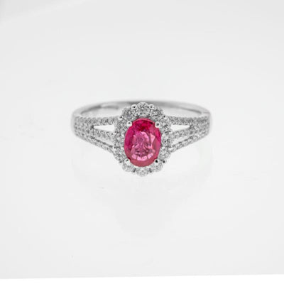 18K White Gold Ruby and Diamond  and Ruby Ring - Tapper's Jewelry 