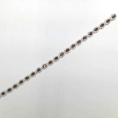 18K White Gold Ruby and Diamond  Bracelet - Tapper's Jewelry 