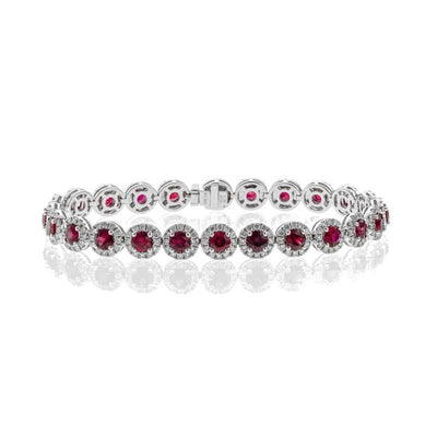 18K White Gold Ruby and Diamond  Bracelet - Tapper's Jewelry 