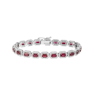 18K White Gold Ruby and Diamond  Bracelet - Tapper's Jewelry 