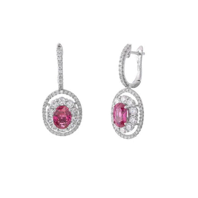 18K WHITE GOLD RUBY AND DIAMOND EARRINGS - Tapper's Jewelry 