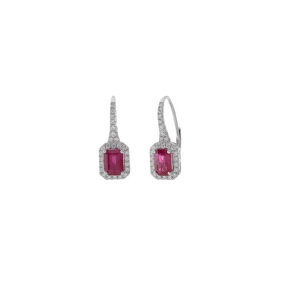 18K White Gold Ruby and Diamond  Earrings - Tapper's Jewelry 