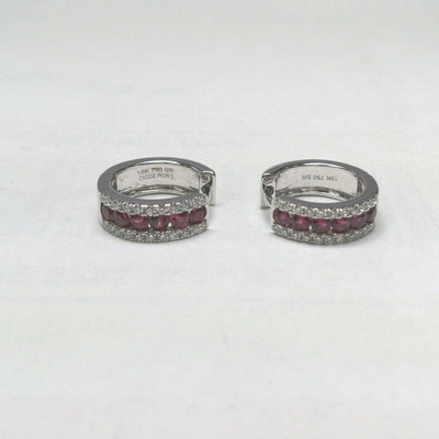 18K White Gold Ruby and Diamond  Earrings - Tapper's Jewelry 
