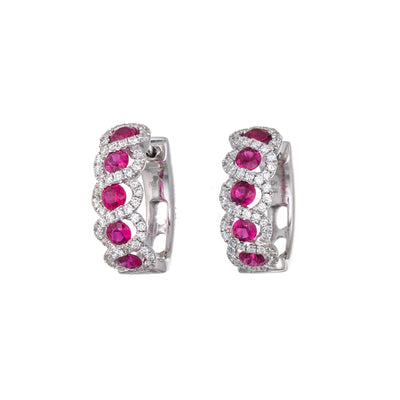 18K White Gold Ruby and Diamond  Earrings - Tapper's Jewelry 
