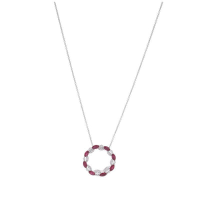 18K White Gold Ruby and Diamond  Necklace - Tapper's Jewelry 