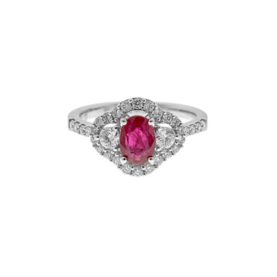 18K White Gold Ruby and Diamond  Ring - Tapper's Jewelry 