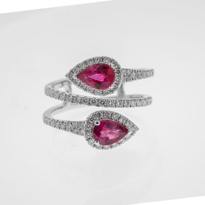 18K White Gold Ruby and Diamond  Ring - Tapper's Jewelry 