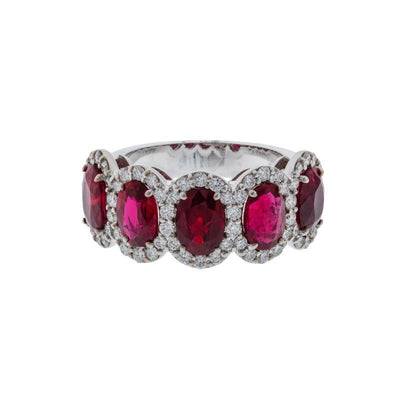 18K White Gold Ruby and Diamond  Ring - Tapper's Jewelry 