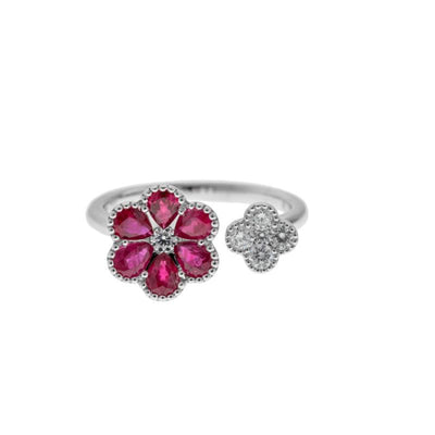 18K White Gold Ruby and Diamond  Ring - Tapper's Jewelry 