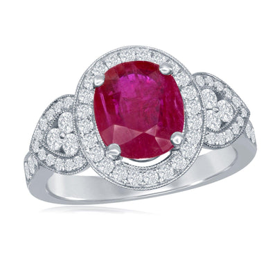 18K White Gold Ruby and Diamond  Ring - Tapper's Jewelry 