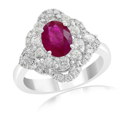 18K White Gold Ruby and Diamond  Ring - Tapper's Jewelry 