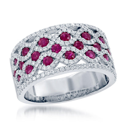 18K White Gold Ruby and Diamond  Ring - Tapper's Jewelry 