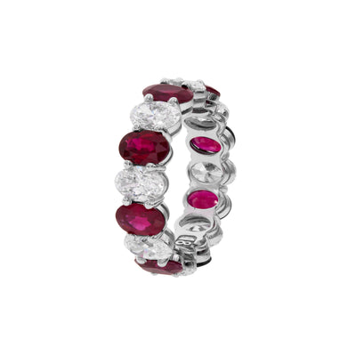 18K White Gold Ruby and Diamond  Ring