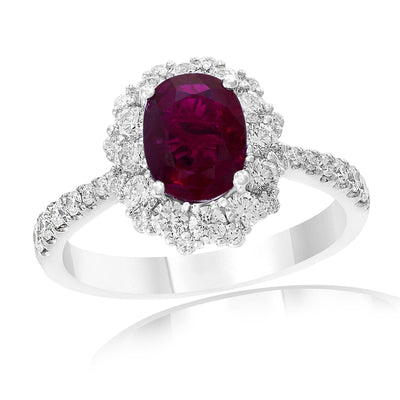 18K White Gold Ruby and Diamond  Ring - Tapper's Jewelry 