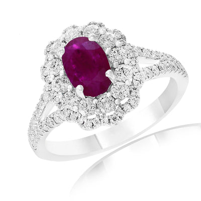 18K White Gold Ruby and Diamond  Ring - Tapper's Jewelry 
