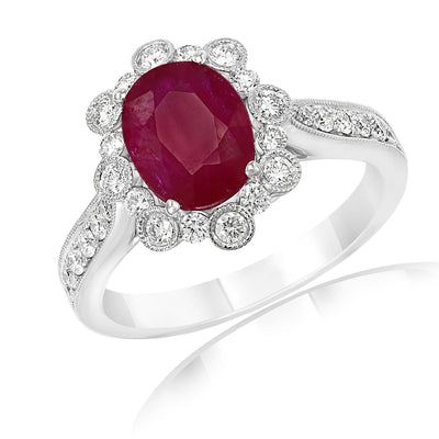 18K White Gold Ruby and Diamond  Ring - Tapper's Jewelry 