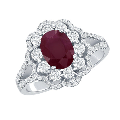 18K White Gold Ruby and Diamond  Ring - Tapper's Jewelry 