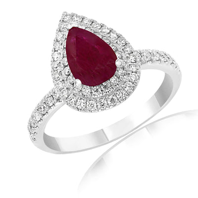 18K White Gold Ruby and Diamond  Ring - Tapper's Jewelry 