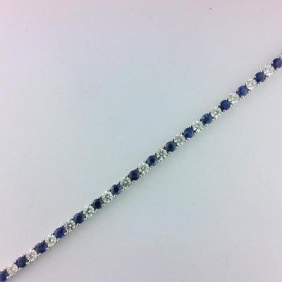18K White Gold Sapphire and Diamond  Bracelet