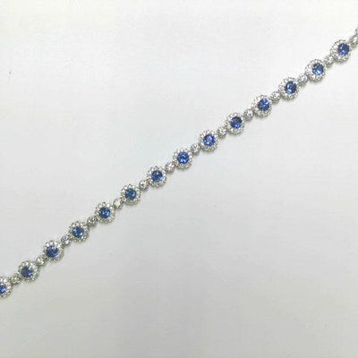 18K White Gold Sapphire and Diamond  Bracelet