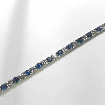 18K White Gold Sapphire and Diamond  Bracelet