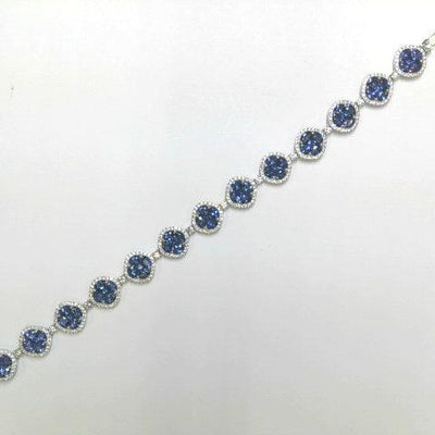 18K White Gold Sapphire and Diamond  Bracelet - Tapper's Jewelry 