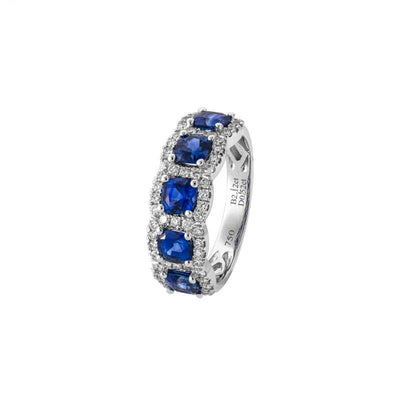 18K White Gold Sapphire and Diamond  Ring - Tapper's Jewelry 