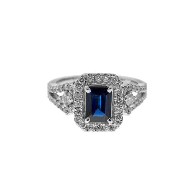 18K White Gold Sapphire and Diamond  Ring - Tapper's Jewelry 