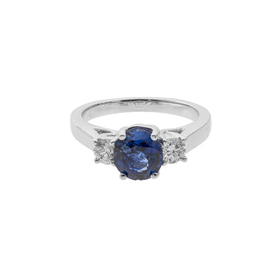 18K White Gold Sapphire and Diamond  Ring - Tapper's Jewelry 