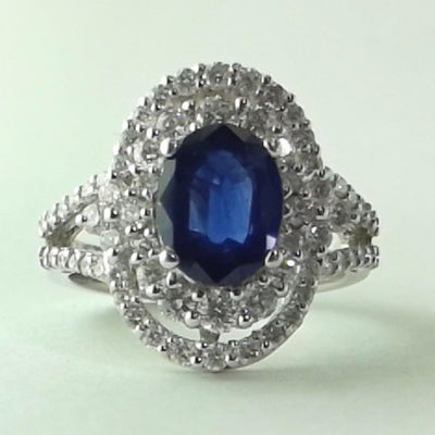18K White Gold Sapphire and Diamond  Ring - Tapper's Jewelry 