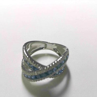 18K White Gold Sapphire and Diamond  Ring - Tapper's Jewelry 