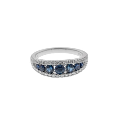 18K White Gold Sapphire and Diamond  Ring - Tapper's Jewelry 
