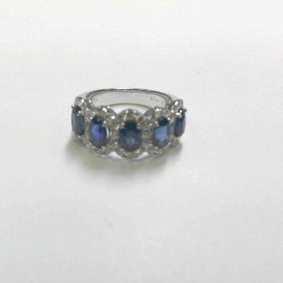 18K White Gold Sapphire and Diamond  Ring - Tapper's Jewelry 