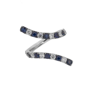 18K White Gold Sapphire and Diamond  Ring - Tapper's Jewelry 