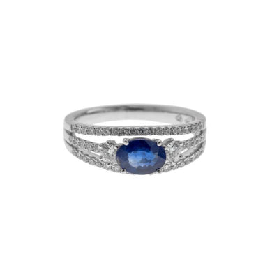 18K White Gold Sapphire and Diamond  Ring - Tapper's Jewelry 