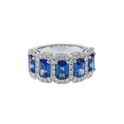 18K White Gold Sapphire and Diamond  Ring - Tapper's Jewelry 