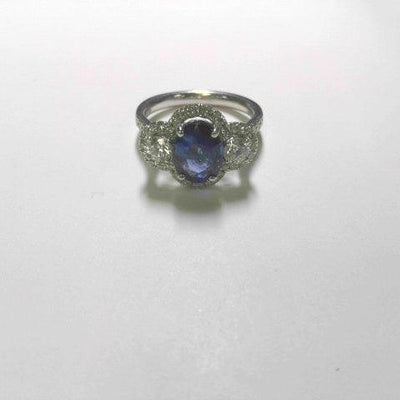 18K White Gold Sapphire and Diamond  Ring - Tapper's Jewelry 